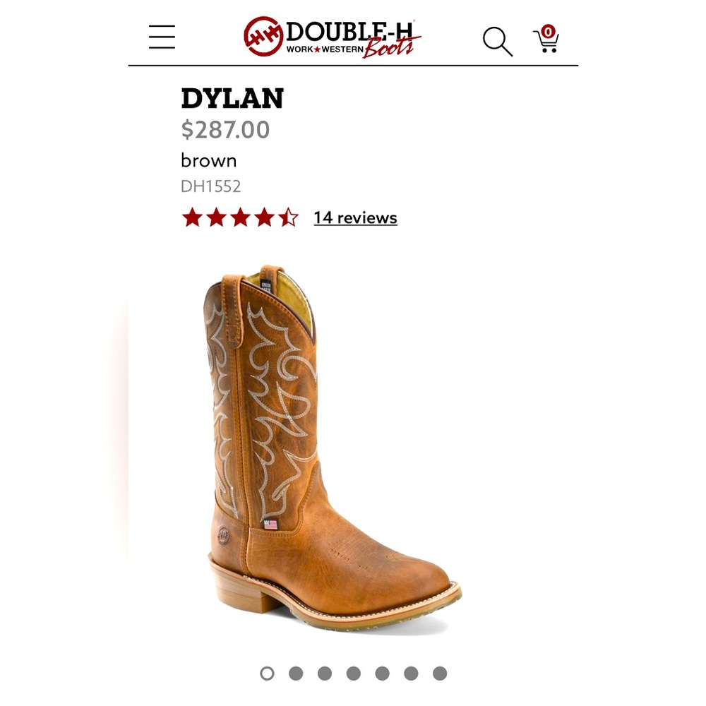 Double H Dylan Western Work Boot made in USA